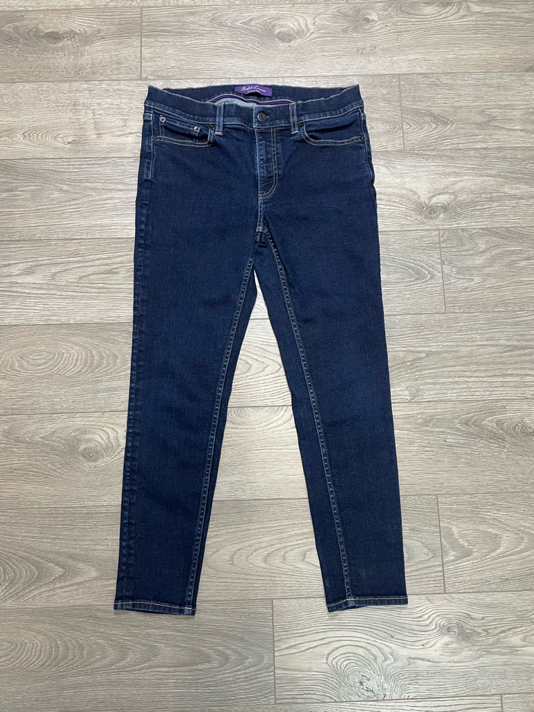 Ralph Lauren Purple Label Skinny Jeans Made In Italy Dark Wash Denim Size 31